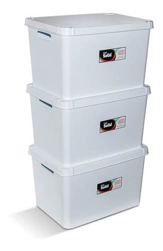 Cajas Plasticas Solid X 3 Unidades 20lts