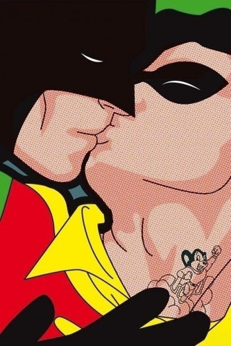 Pôster - Batman And Robin Kissing - Art Decor 33 Cm X 48 Cm | MercadoLivre