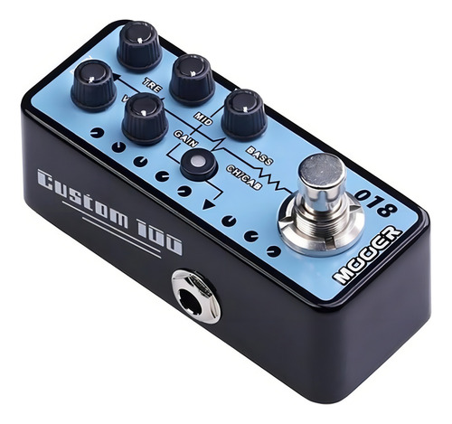 Pedal Mooer Pré Amplificador Para Guitarra (custom 100) M018 Cor Azul