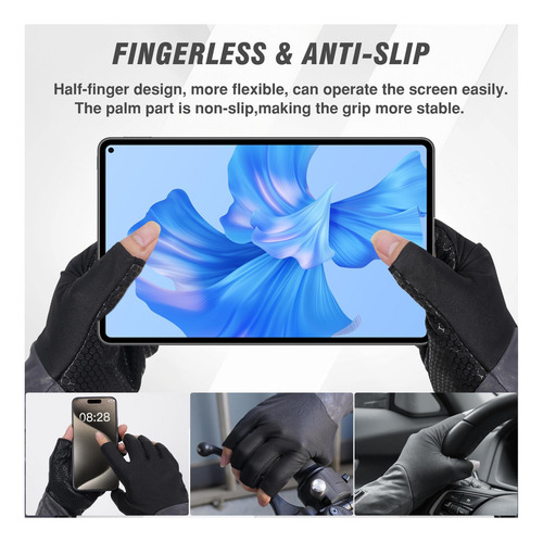 Temhot Sin Dedo Delgados De Guantes Calefactados Para De Con
