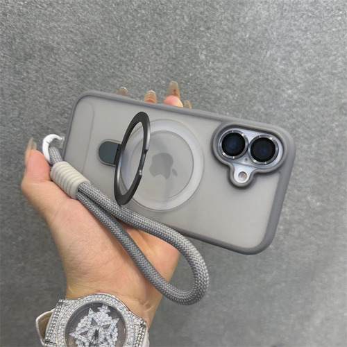 Funda Case Para iPhone Magsafe De Uso Rudo Con Soporte + Mica Cámara + Correas