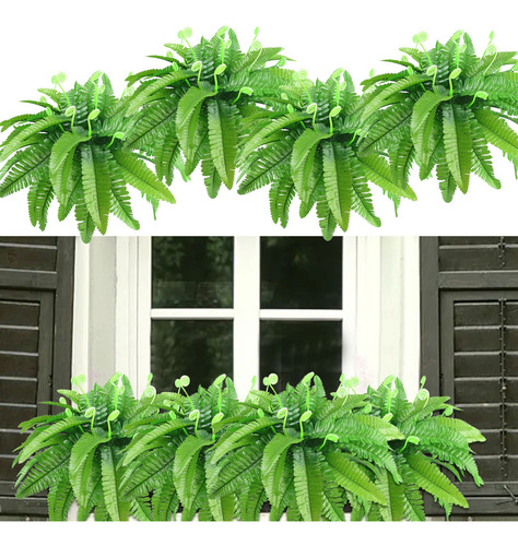 Buquê Simulado De Flores De Grama Persa, Samambaia, Folhas C
