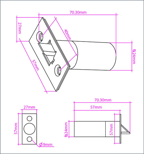Imagen 5 de 6 de Cerradura Eléctrica Para Pomo Accesos Seguridad Cronos