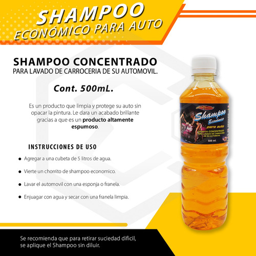 Shampoo Espumoso Auto Concentrado Acabado Brillante 500ml