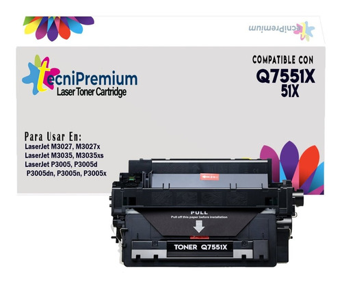 Toner Q7551x 51x Genérico | P3005n P3005d M3035 M3027 M3027x