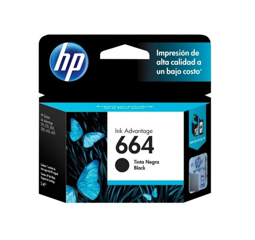 Hp 664 Negro Original F6v29al 1 Pieza 