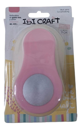 Sacabocado Perforadora P/goma Eva Troquelador 5 Cm Ibicraft Rosa Circulo-655632