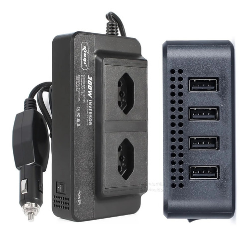 Imagem 2 de 8 de Inversor 12v Para 110v 300w Conversor Tensão E Usb 4 Portas