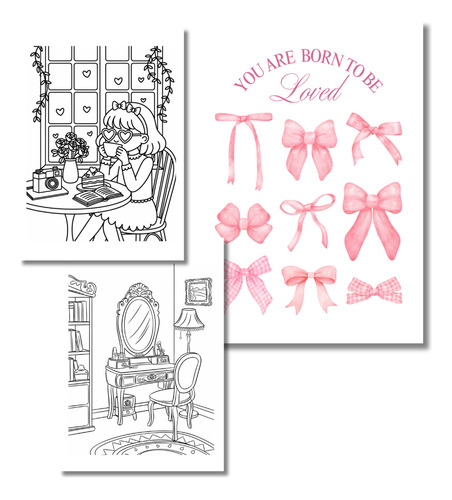 Imprimible Coquette Para Pintar Moños Perfume Corazón Diario