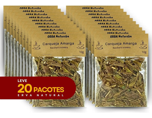 Leve 20 Pacotes Chá De Carqueja Amarga Próprio Para Cha