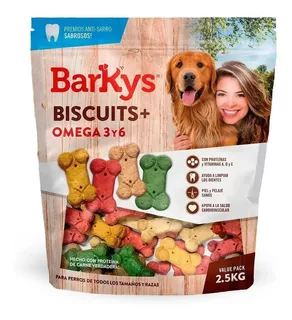 Premios Para Perro Barkys Biscuits Con Omega 3 Y 6 De 2.5 Kg