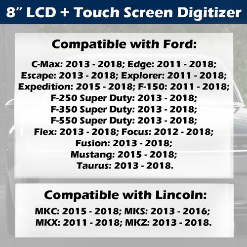 Monitor Lcd Y Pantalla Táctil Para Ford F-250 S Duty 13-18