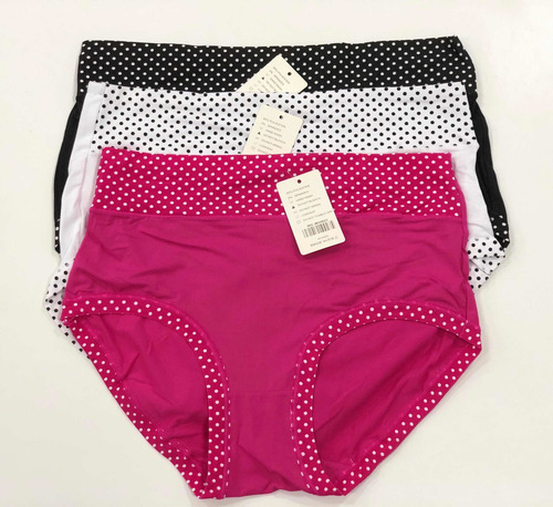 Imagen 9 de 10 de Pack 12 Calzones De Mujer Tiro Alto Bambu Talla M-xxl