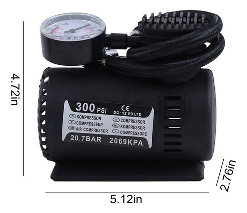Inflador De Pneu De Compressor Portátil Y 12v Com Motor Mecâ
