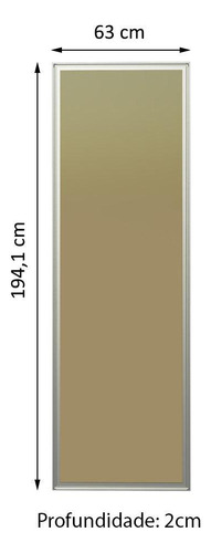 Vidro Reflex De 194,1 X 63 Cm Para Guarda-roupa Madesa Cor Incolor