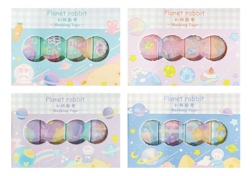 Washi Tape Rabbit X 16 Rollos Cinta Decorativa Masking 