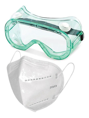 Kit Antiviral Goggles Uso Medico Lab + Cubrebocas Kn95 Fda