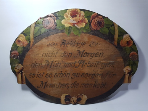 Alemania Antiguos Carteles Siglo 19 Madera Pintada Mag 56511 (Usado)