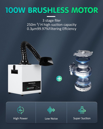 Extractor De Humos De Soldadura Láser De 100 W, Fuerte Succi