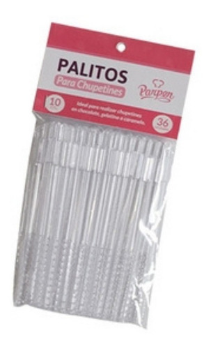 Imagen 2 de 3 de Palitos P/chupetines De 10 Cm Transparente Parpen X36u