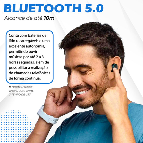 Fone De Ouvido Bluetooth Sem Fio Tws Com Case Recarregavel Som Imersivo Conexão Ultra Rápida E Tecnologia 5.0 Marca Voreon