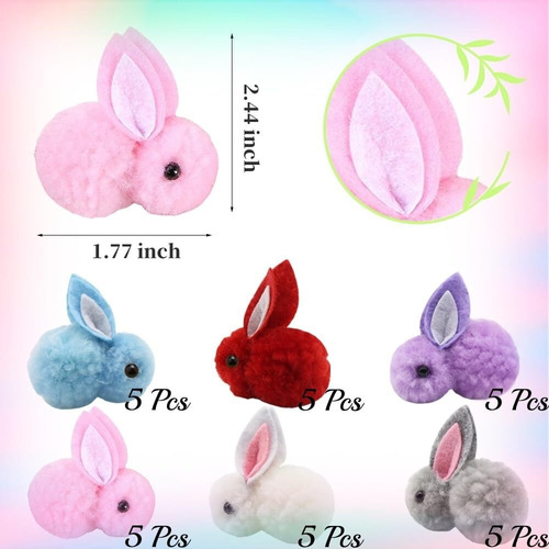 30 Pcs Mini Peluche Animales Conejo De Pascua,conejo De