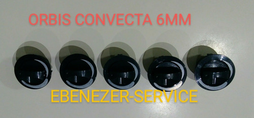 Imagen 1 de 2 de Perillas Gris Cocina Orbis Convecta Vastago 6mm Juego X 5 !!
