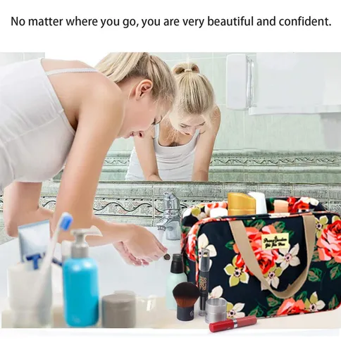 Hjkiopc Bolsa De Maquillaje Grande Para Mujer, Bolsa De Maqu