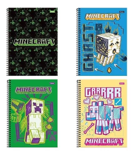 Caderno de desenho MineCraft