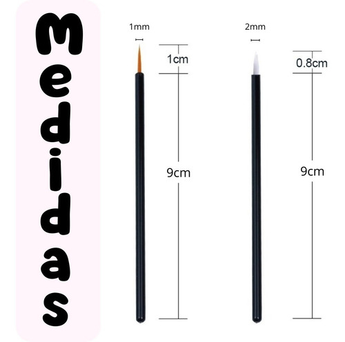Pincel Delineador De Ojos Cepillo Delineado Punta Suave 50pz