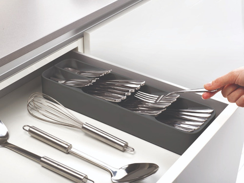 Elegante gris Joseph Joseph Duo 5 piezas Juego de utensilios de cocina con soporte de almacenamiento de información