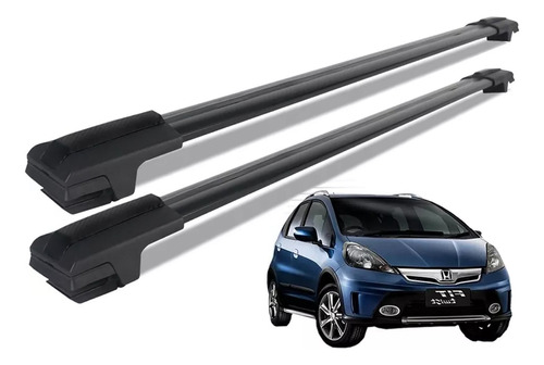 Travessa Rack De Teto Honda Fit Twist 2018 Alumínio Preto