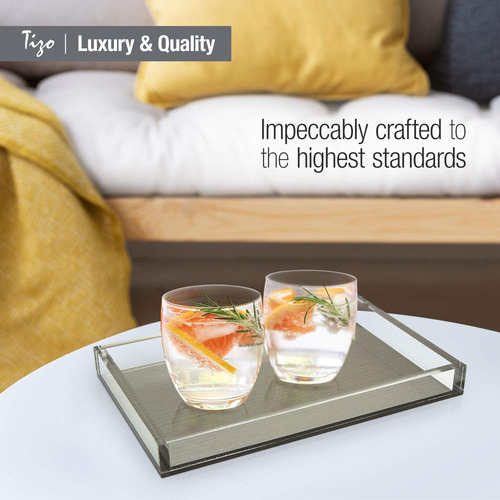 Bandeja Tizo Design Elegant Lucite, 12 X 8 Cm, Acrílico Tran