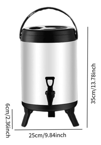 Barril Aislado De Acero Inoxidable, Dispensador De 8l
