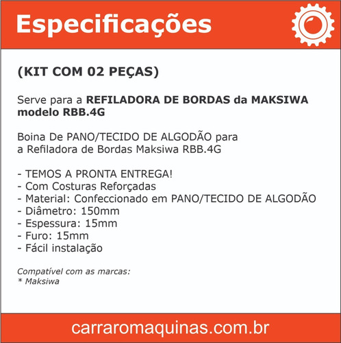 Imagem 2 de 7 de Boina / Polidor Refiladora Maksiwa Rbb.4g Marcenaria (2pc)