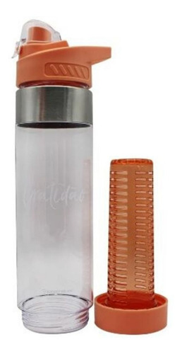 Garrafa Com Infusor Gratidão 750ml Salmão - Zona Criativa