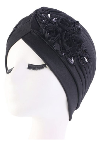 Gorro Turbante Con Apliques | Bordados Y Brillos