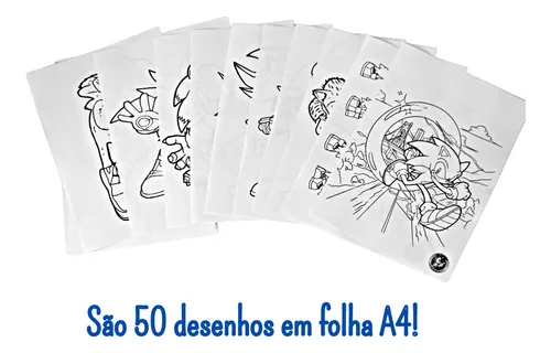 Kit 50 Desenhos Infantil P/ Colorir Sonic Envio Imediato