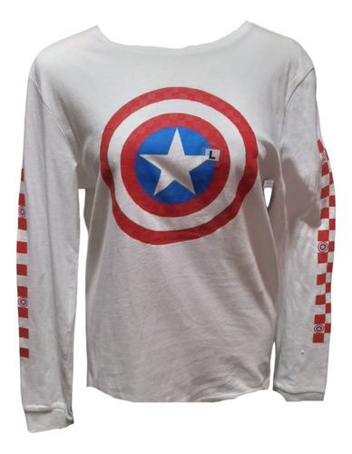 Playera Marca Vans Captain Shields Ls Bf Tee De Caballero 