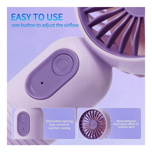 Miniventilador, Ventilador Portátil Pequeño Con 3 Velocidade