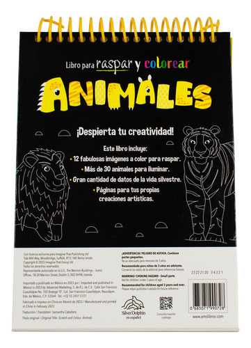 Animales. Raspa Y Colorea / Pd., De Silver Dolphin. Editorial Silver Dolphin Infantil, Tapa Dura, Edición 01 En Español, 2023