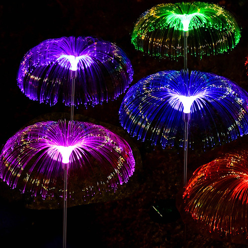 Lámpara Solar Con Medusas Led De Fibra Óptica, Simulación, S