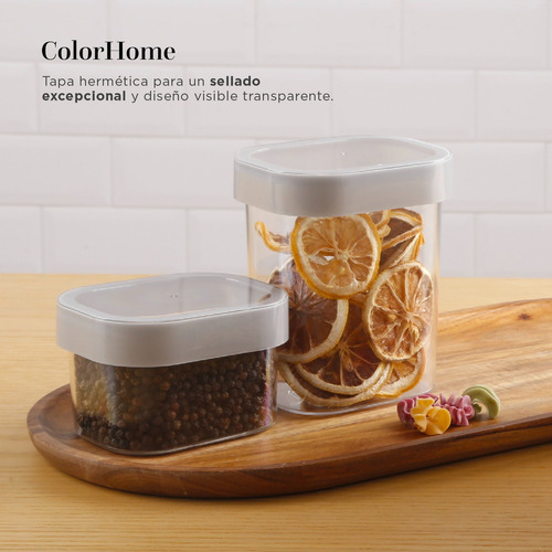 Juego De Contenedores Recipientes Herméticos 5 Piezas De Plástico Y Apilables Sin Bpa Resistentes A Manchas Y Olores Para Alimentos Cocina Colorhome