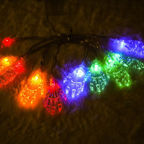 . Luz Cadena Halloween 10ft 20leds Mano Esqueleto