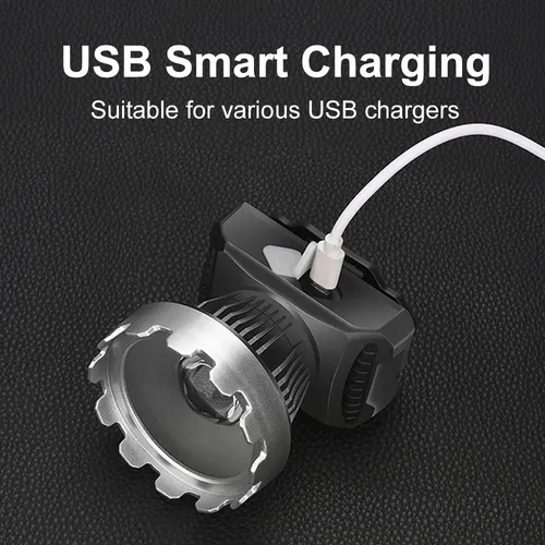 Linterna Led Minero Cabeza Cintillo Usb Recarga Xhp50