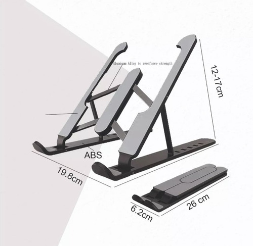 Imagen 7 de 9 de Base Soporte Portátil Tablet Ergonómica Reclinable 5 Niveles