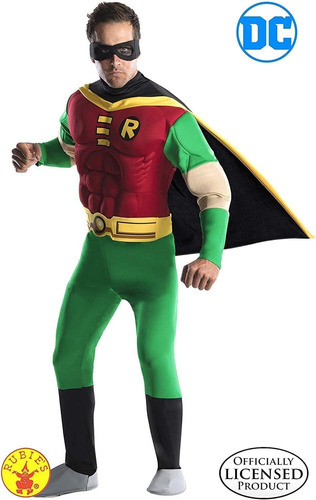 Disfraz De Robin De Lujo Con Pecho Musculoso De Dc Comics Pa
