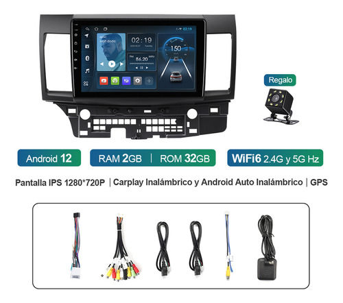 Para Estéreo Android 10 Carplay Mitsubishi Lancer 2008-2013
