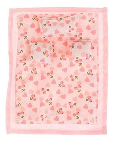 Ropa De Cama En Miniatura Para Casa De Muñecas, Rosa
