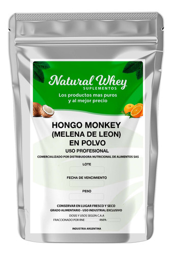 Hongo Melena De Leon Monkey En Polvo 250 Gr Melena De León